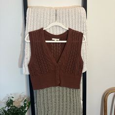 A Sweet Little Detailed Brown Button-Up Sweater Vest From Pacsun (La Hearts) Nwot, Never Worn! Cropped Length Size: S Let Me Know If You Have Any Questions :-) Pacsun Sweaters, Outfit References, Thrift Inspo, Sweater Vest, Pacsun, Let Me Know, Button Up, Sweaters For Women, Cute Outfits