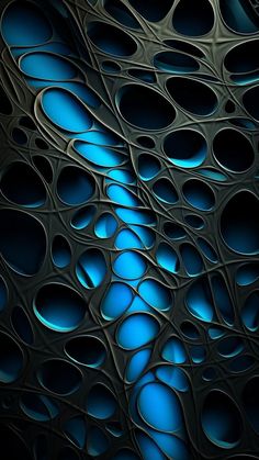 an abstract blue background with circles and lines in the center, as if it were made out of metal