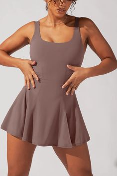 The most versatile (and of course, twirl-worthy) workout dress, fit for any occasion. Designed with your next stride and squat in mind, this dress adds both support and comfort to even the sweatiest moments of your day. Our fav standout feature? Its side skirt opening for a flirty, feminine touch. Compression Level: Pe Workout Dresses, Gym Shorts Outfit, Yoga Dress, Beach Tennis, Long Torso, Medium Dress, Gym Shorts, Golf Outfit, Workout Wear