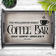 the williams family coffee bar serving tray