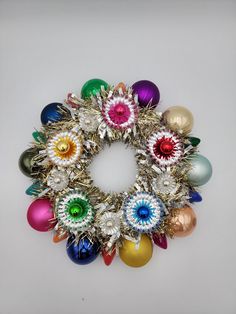 an assortment of christmas ornaments arranged in a circle