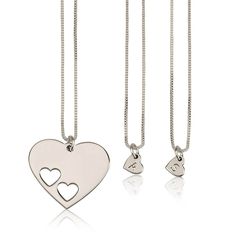 Mother Daughter Necklace - Mom and Daughter Necklace Mother Daughter Necklaces Set, Engraved Heart Necklace, Initial Heart Necklace, Mother Daughter Necklace, Heart Shaped Pendant Necklace, Engraved Initials, My Funny Valentine, Daughter Necklace, Heart Shape Pendant