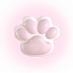 a pink and white animal paw shaped object