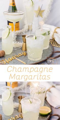 champagne margarita cocktail Mexican Champagne Cocktails, Fun Cocktail Hour Food, Sparkling Margarita Recipe, Drinks Alcohol Recipes New Years, Nye Party Drink Ideas, Nye Champagne Cocktails, Pretty Champagne Drinks, New Years Margarita Recipes, Sparkle Food Ideas