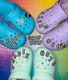 $1.25 on Etsy Jibbitz Crocs Ideas, Croc Designs, Jibbitz Ideas, Biker Girl Outfits, Crocs Ideas, Charm Ideas, Customized Shoes