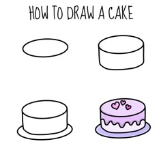 how to draw a cake step by step with pictures and instructions for beginners in this video, you will learn how to draw a cake