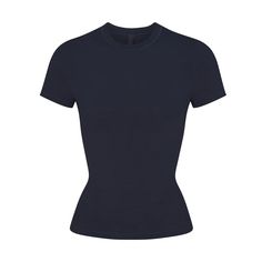 COTTON JERSEY T-SHIRT | NAVY - COTTON JERSEY T-SHIRT | NAVY Modern Family, Dream Clothes, Black Top, Jersey T Shirt, Cute Tops, Shirt Sleeves, Workout Shirts, Shirt Design, Black Shirt