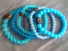 Yoga Bracelet | Blue Buddha Bracelet | Seaglass Mala Bracelet | Aqua Meditation… Blue Buddha, Mala Bracelet, Yoga Jewelry