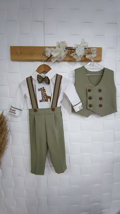 Boys Formal 4 Pieces Suit, Boys Monogramed Shirt, Boys Suspenders, Boys Bowtie NOTE Please visit my store for many other children's costumes and custom made clothes.. https://adykidsdesign.etsy.com Theme Green, Boys Formal, Suspenders For Boys, Boy Monogram, Baby Boy Clothing Sets, Monogram Shirts, Birthday Suit, Boys Bow Ties, 1st Boy Birthday