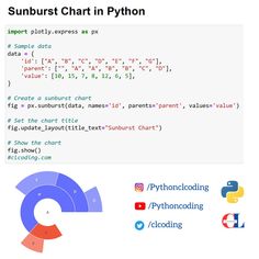 a screen shot of a web page with the text sunburst chart in python