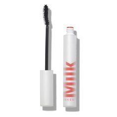 Give lashes some love with Milk Rise Mascara, an everyday mascara that provides natural-looking lift and length while conditioning lashes. Mascara Products Aesthetic, Milk Mascara, Milk Rise Mascara, Milk Makeup Mascara, Cute Mascara Packaging, Korean Makeup Mascara, Item Beauty Mascara, Curling Mascara, Mascara Makeup