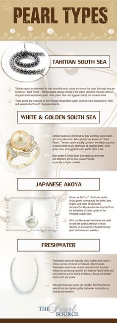 Pearl Types Guide Golden South Sea Pearls, South Sea Pearls, Akoya Pearls, Tahitian Pearls, Pearl Types, The Pearl, Gems And Minerals