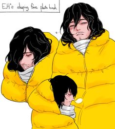 two people in yellow coats hugging each other with the caption that says, it's okay to put your face down