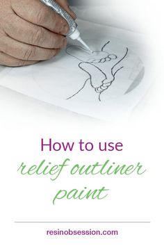 a person drawing on paper with the words how to use self - outliner paint