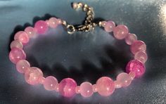 Glass Bead Pink Crackle Bracelet with Stainless Steel Hypoallergenic  Hardware Glass Bead Bracelet, Crackle Glass, Chewing Gum, Glass Beaded Bracelets, Bubblegum Pink, Metal Hardware, Bead Bracelet, Charm Bracelets, Glass Bead