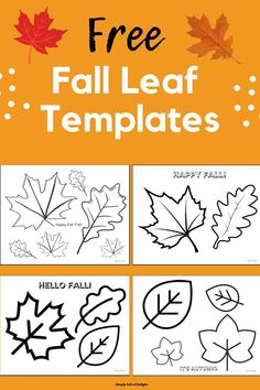 free fall leaf templates for kids to color and cut out with the leaves on them