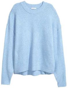 H&M Fine-knit Sweater Light Blue Knit, Blue Jumper, Blue Knit Sweater, Trendy Fashion Tops, Drop Shoulder Sweaters, Light Blue Sweater, Mock Turtleneck, Cardigan Sweaters For Women