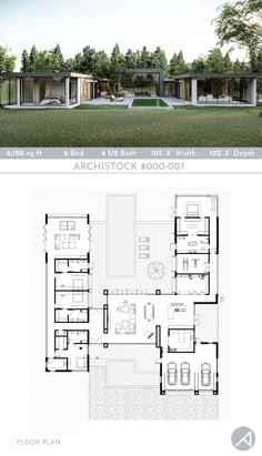 the floor plan for this modern house is very large and has lots of space to put in