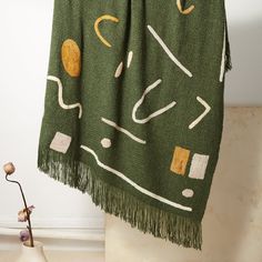 Abstract Throw - Hunter Green Blanket Minna Goods Handwoven Throw, Small Ideas, Fleurs Diy, Green Blanket, Blue Throws, Blanket Black, Striped Throw, Hygge Home, Industrial Revolution