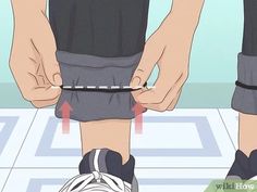 How to Tie Long Pants: 9 Steps (with Pictures) - wikiHow Roll Pants How To, Folding Long Pants Hacks, Cuffing Pants Hack, How To Roll Pants That Are Too Long, How To Roll Up Wide Leg Pants, How To Fix Long Pants Hack, How To Fix Pants That Are Too Long, How To Fold Long Pants