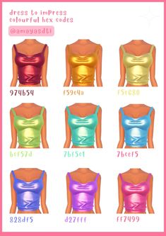 ✿ ╴ dm me if you'd have any specific request for outfit combos , hairs , characters , ect !! Dti Metal Colors, Silver Hex Code Dti, Rose Gold Hex Code Dti, Lip Color Dti Codes, Colourful Theme Dti, Dti Colors To Save, Dti Skin Color Id, Color Hex Codes Dti, Colourful Dti Outfit