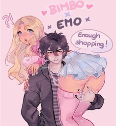 two people are hugging each other with the caption'emo enough shopping?