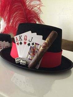 Poker Party Ideas Decoration, Casino Party Ideas, Casino Themed Centerpieces, Harlem Nights Theme Party, Harlem Nights Party, Harlem Nights Theme, Work Hat, Casino Birthday, Harlem Nights