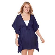 Hit the beach in style wearing this Women's DRAPER JAMES RSVP™ Caftan Swim Cover Up.Click on this WOMEN'S GUIDE to find the perfect fit and more! Hit the beach in style wearing this Women's Draper James Caftan Swim Cover Up. Click on this WOMEN'S GUIDE to find the perfect fit and more! FEATURES Full coverage Smooth knit construction Straight hem No closure - pull-on styling Batwing sleeves Short sleeves Partially lined V-neckFIT & SIZING 35 1/4-in. length from shoulder to hemFABRIC & CARE Rayon Blue Flowy Breezy Cover-up, Blue Breezy Flowy Cover-up, Blue Breezy Summer Cover-up, Short Sleeve Beachwear Cover-up For Daywear, Blue Summer Cover-up With Upf 50+, Blue Flowy Cover-up For Beach Season, Casual Swim Dress For Beach Season, Casual Beach Cover-up Swim Dress, Casual Pool Cover-up