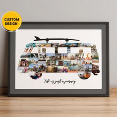 Capture your unforgettable adventures with our Personalized Collage Gifts For Travelers. This unique gift features a customized photo collage, showcasing high-quality images of your most cherished travel moments. Add a special touch with the recipient's name or a heartfelt message. Available in various sizes, from compact designs perfect for desks to larger wall hangings, it's a keepsake that will brighten any space. Ideal for expressing love and appreciation, our Photo Collage Gifts For A Trave Collage Gifts, Gifts For Travelers, Collage Foto, Foto Collage, Memory Frame, Photo Collage Gift, Preserving Memories, Expressing Love, Travel Moments