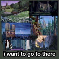 there are many different pictures in this collage with the words i want to go to there