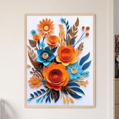 Paper Cut Out Of Flowers Art Print Default Title 2d Paper Flowers, Colorful Paper, Metallic Prints, Wooden Hangers, Travel Wall, Fall 24, Paper Cutout, Flowers Art, Circle Shape