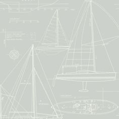 a drawing of a sailboat with blueprints