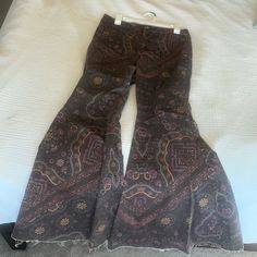 Very Cute Free People Hippie Pants That Pair Well With Black Boots And A Vest For A Cute Fall Outfit! They Are In Great Condition As They Have Never Been Worn. They Are Just Not The Right Size For Me. Hippie Brown Bottoms For Fall, Hippie Wide Leg Pants For Fall, Hippie Wide-leg Pants For Fall, Hippie Full Length Bottoms For Fall, Hippie Style Full-length Bottoms For Fall, Hippie Full-length Pants For Fall, Hippie Fitted Pants For Fall, Hippie Style Full Length Bottoms For Fall, Hippie Full Length Pants For Fall