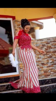 Northern Kente Styles, Asoebi Outfit, Northern Kente, Kente Gown, Ankara Skirt And Blouse, Shimmery Dress, Short African Dresses