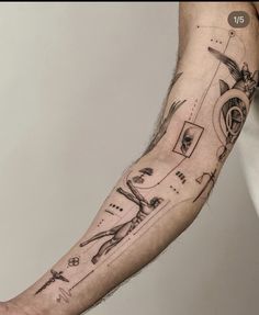 a man's arm with some drawings on it