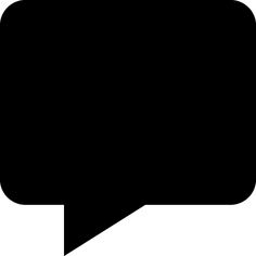 a black and white speech bubble with an arrow pointing to the right or left side