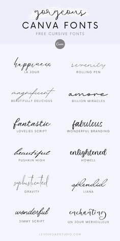 the top ten font styles for any type of lettering, including cursive and handwritten