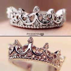 I want this, ring! I need this, ring! I'll love you forever.... if you give it to me!!!lol Tiara Ring, Drawing Accessories, Queen Jewelry, Ring Tattoos, Alyce Paris, Queen Crown, Elsa Peretti, Princess Crown, Nike Shox