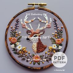 DESCRIPTION Embrace the beauty of nature with this charming woodland deer hand embroidery pattern! Perfect for nature lovers and embroidery enthusiasts, this pattern features a graceful deer surrounded by a bouquet of blooming flowers, creating a peaceful and enchanting scene. Grab your hoop, needle, and thread, and let's stitch up some woodland magic! Happy stitching! This listing is for a digital PDF pattern, which includes: ~ Printable pattern scaled to fit 3" to 8" hoops ~ Beginner's Guide to Hand Embroidery with a FREE sample pattern ~ Beginner's Guide available in English, Español, Français and Deutsch ~ Reference photo of completed embroidery for inspiration  Please note that this PDF pattern only contains the design and does not include specific stitches, colors, or step-by-step in Deer Embroidery Pattern, Woodland Embroidery, Woodland Deer, Embroidery Diy, Deer Pattern, Embroidery Hand, Hand Embroidery Pattern, Printable Patterns, Blooming Flowers