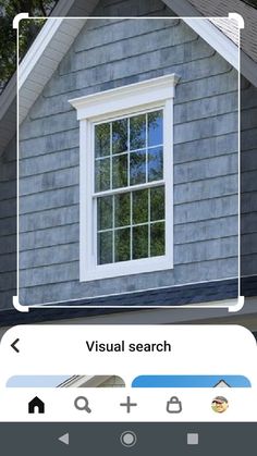 an image of a house with the words visual search displayed on it's screen