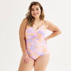 Look and feel great in this Juniors' Plus Size Ninety-Nine Degrees° Shirred One-Piece Swimsuit.Click on this WOMEN'S GUIDE to find the perfect fit and more! Look and feel great in this Juniors' Plus Size Ninety-Nine Degrees° Shirred One-Piece Swimsuit. Click on this WOMEN'S GUIDE to find the perfect fit and more! FEATURES Removable cups Moderate coverage No closure - pullover styling Sleeveless Fully lined Wireless V-neckFIT & SIZING AdjustableFABRIC & CARE Body: 84% recycled polyester, 16% spandex Lining: polyester Hand wash and line dry Imported Size: 1X. Color: Pink. Gender: female. Age Group: kids. Plus Size Swimsuit, Summer Swimming, Plus Size Swim, Plus Size Swimsuits, Swim Suits, You Name It, Name It, Summer Time, Pullover Styling