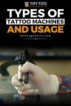 Here is a tattoo artist's hand holding a gun with the words types of tattoo machines Becoming A Tattoo Artist, Tattoo Machines, Ins And Outs, Tattoo Machine, Wonders Of The World, Different Types