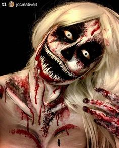 Creative Makeup Halloween, Halloween Makeup Sfx Scary, Scary Makeup For Halloween, Halloween Sfx Makeup Ideas, Haunt Makeup Ideas, Fantasy Halloween Makeup, Halloween Scary Makeup Looks, Sfx Scary Makeup, Sfx Horror Makeup