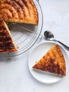 a piece of cake sitting on top of a white plate