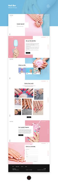 the website design for nail salons