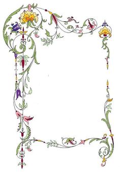 an ornate frame with flowers and vines on it, as well as a bird in the middle