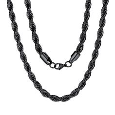 Strong Twisted Chain: This sturdy Italian rope chain necklace is beautiful and flexible. Lays easily on your neck. size: 18/20/22/24/26/28/30 Inches, is a fit design necklace that would make it very comfortable on any men/women neck.  Stainless Chains for Men: A sensational shine with rock-solid durability- A lifetime vibrant shine. Solid sturdy build with snake-like flexibility. The best chain for a pendant! Dainty and delicate.  3mm/6mm Steel Chain: High-grade 316L stainless steel, 18K gold pl Rope Chain Necklace, Gold Rope Chains, Creating Jewelry, Viking Jewelry, Rope Necklace, Send Gift, Black Chain, Unique Presents, Stunning Necklace