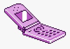 an old cell phone pixelated in purple