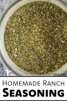 homemade ranch seasoning in a jar with text overlay