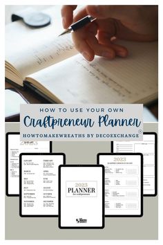 a person writing in a notebook with the title how to use your own craftpenn planner